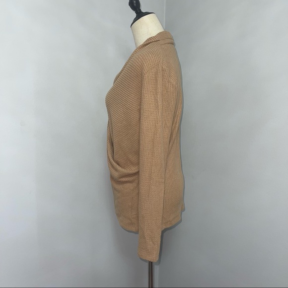 1.State Waffle Knit Cross Front Top In Wild Oak Size Small New With Tag - Picture 7 of 13